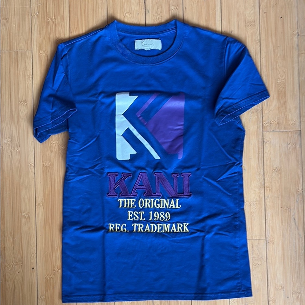 Karl Kani Blue Short Sleeve Tee with Graphic Design